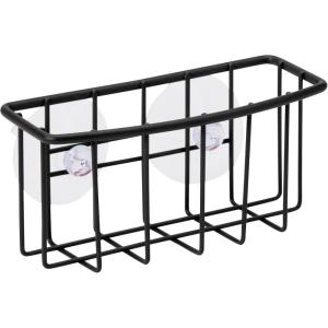 imageOggi Metal Suction Caddy Black Kitchen Sink Organizer for Sponge Brush Soap PowderCoated Metal Open Design for Quick Drying Suction Cup Mount 6x25x275 Inch 028 lb
