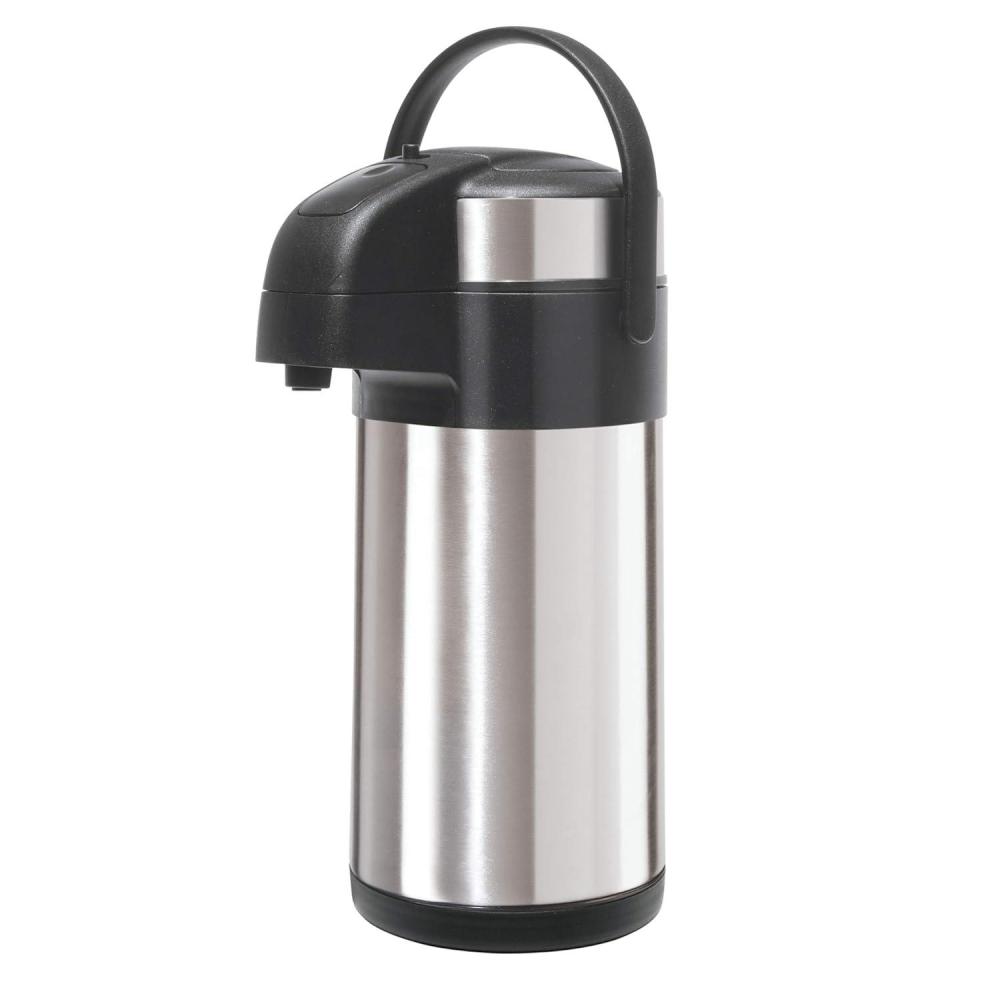 imageOGGI Airking 102oz Stainless Steel Thermal Coffee Carafe Vacuum Container wLever Action Pump Insulated Coffee Carafe Thermos Carafe Hot Beverage Dispenser Catering Supplies 3 Liters