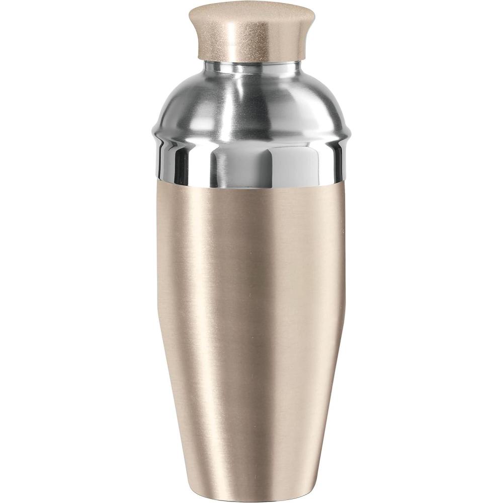 imageOGGI Classic Cocktail Shaker Gold Stainless  26 oz Stainless Steel Construction Built in Strainer  Ideal Home Bar Drink Mixer Bartender Kit Essential Bar AccessoriesGold