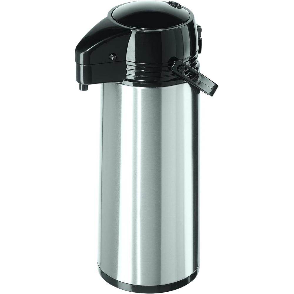 imageOGGI Coronado 68oz Stainless Steel Thermal Coffee Carafe Double Walled Vacuum Container wPress Button Top Insulated Coffee Carafe Thermos Carafe Coffee Urn Hot Beverage Dispenser 2 LitersPumpmaster wPush Button
