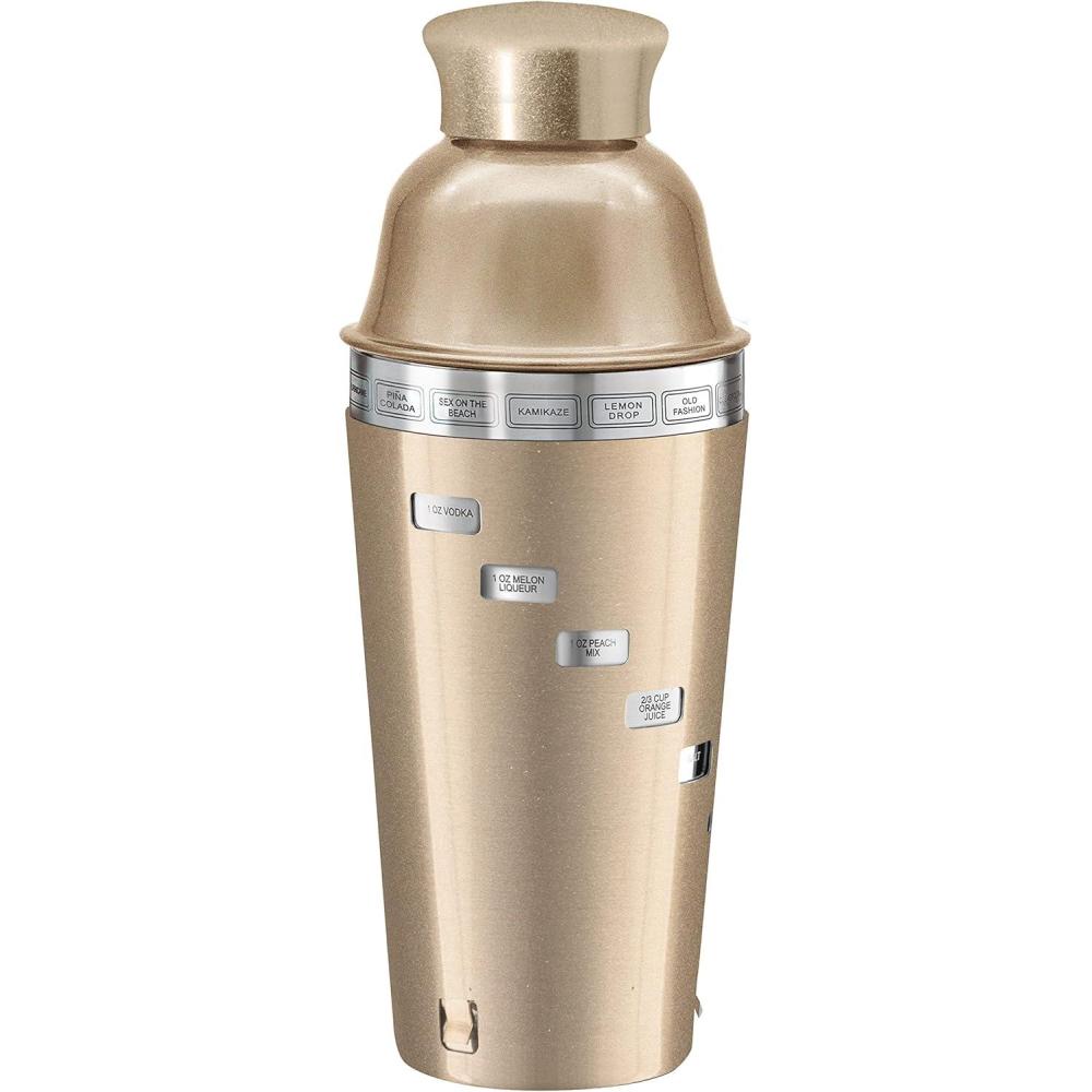 imageOGGI Dial A Drink Cocktail Shaker  Warm Gray 15 Recipes Built in Strainer 34 oz  The Original and Only Dial A Drink  Ideal Home Bar Drink Mixer Bartender Kit Essential Bar AccessoriesGold  34oz