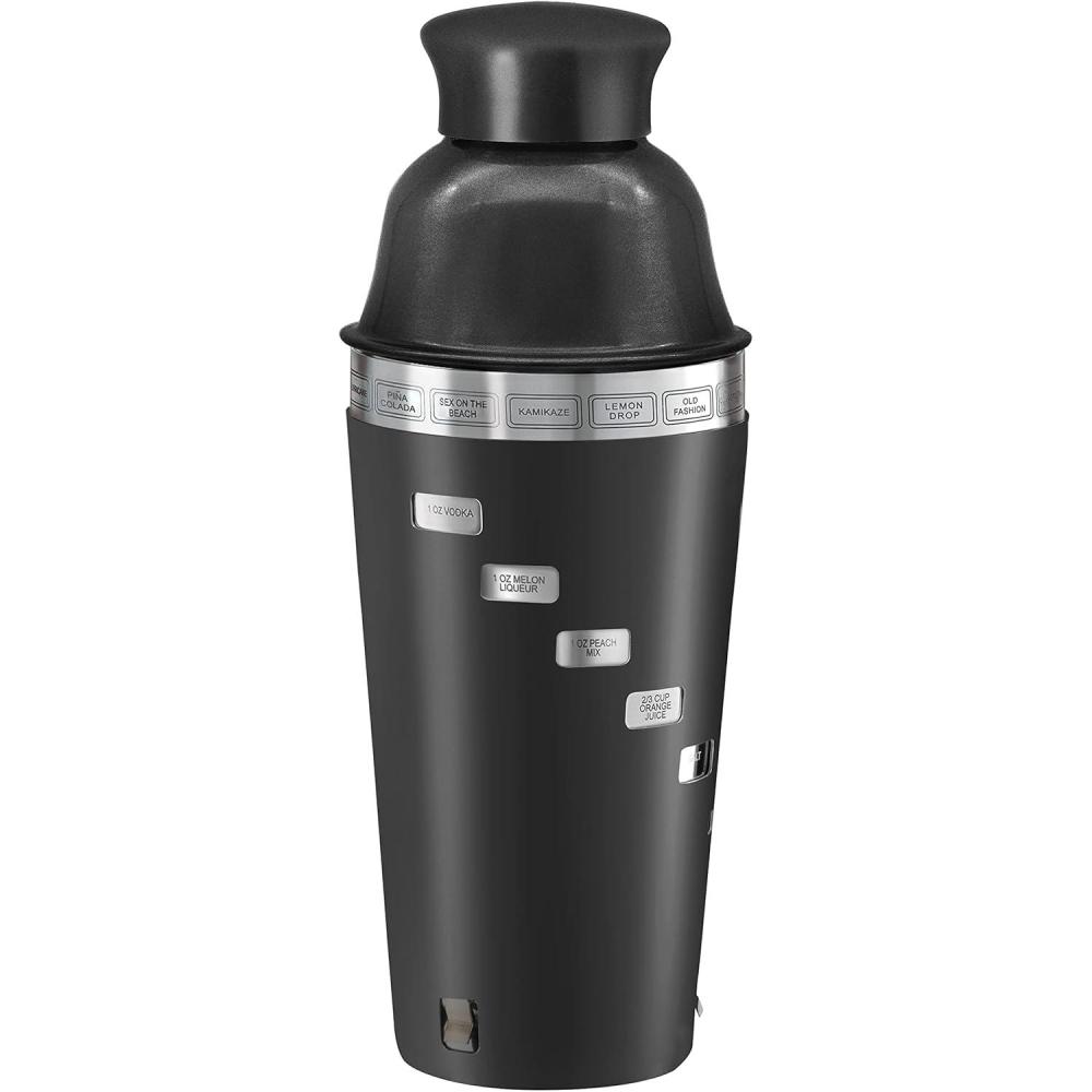 imageOGGI Dial A Drink Cocktail Shaker  Warm Gray 15 Recipes Built in Strainer 34 oz  The Original and Only Dial A Drink  Ideal Home Bar Drink Mixer Bartender Kit Essential Bar AccessoriesBlack  34oz