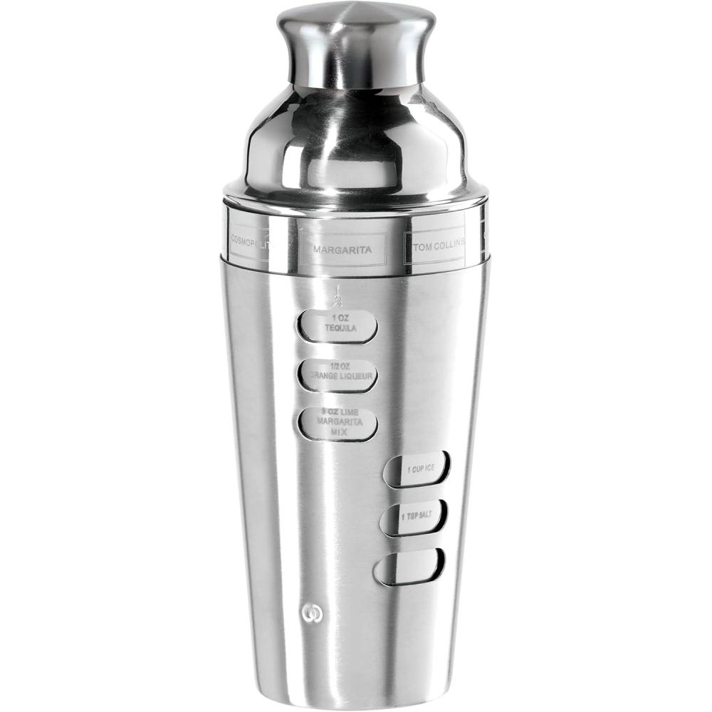 imageOGGI Dial A Drink Cocktail Shaker23oz Stainless Steel Shaker with Built In Strainer Ideal Cocktail Mixer for Martini Margarita ampamp MoreStainless  23oz