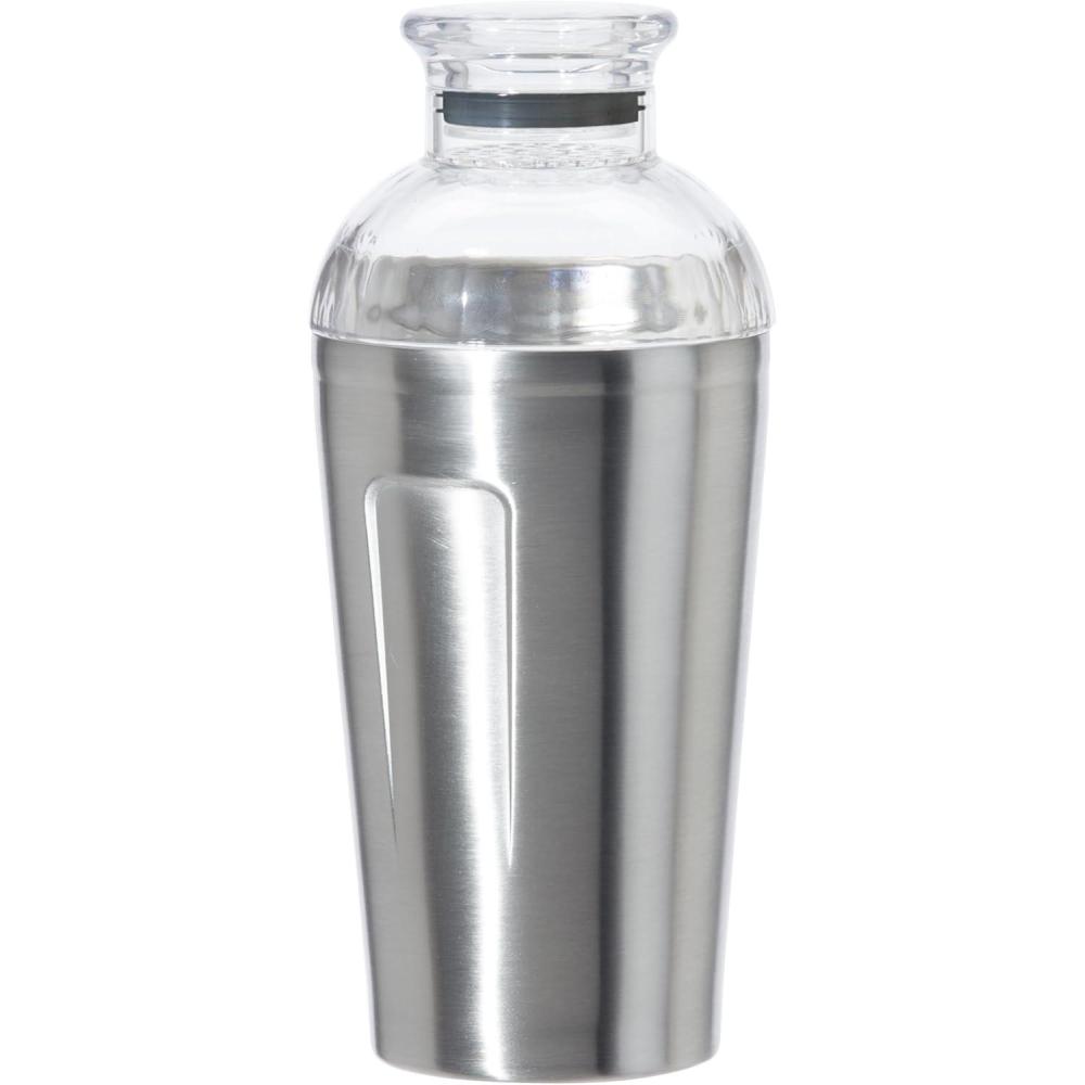 imageOGGI Groove Insulated Cocktail Shaker17oz Double Wall Vacuum Insulated Stainless Steel Tritan Lid has Built In Strainer Ideal Cocktail Mixer Martini Shaker Margarita Shaker Gold MarbleStainless Steel
