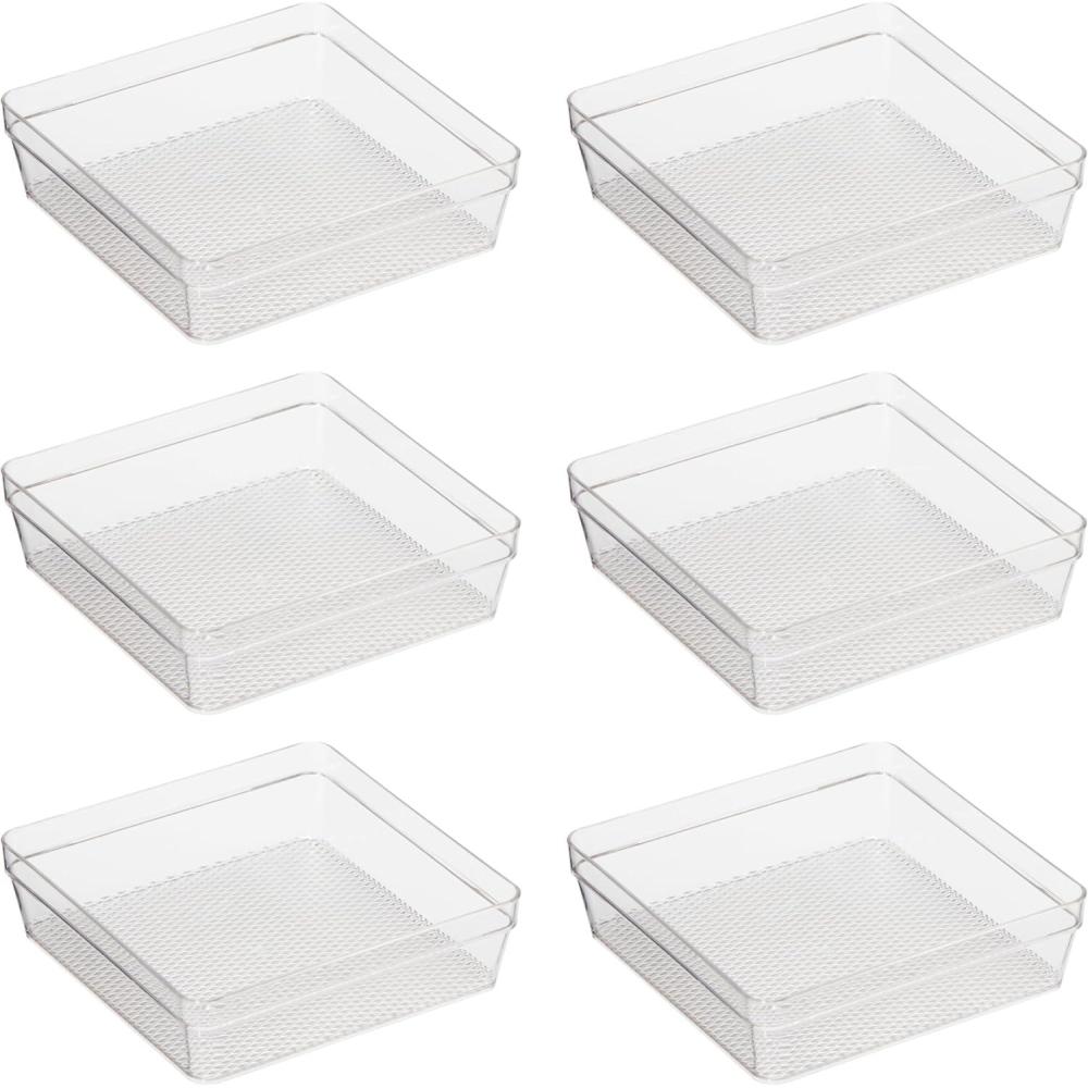 imageOggi Clear Drawer Organizer  3quot X 125quot Set of 6  Ideal for Organizing Kitchen Drawers Office Desk Silverware Kitchen Utensils Cosmetics and Bathrooms6 by 625 set of 6
