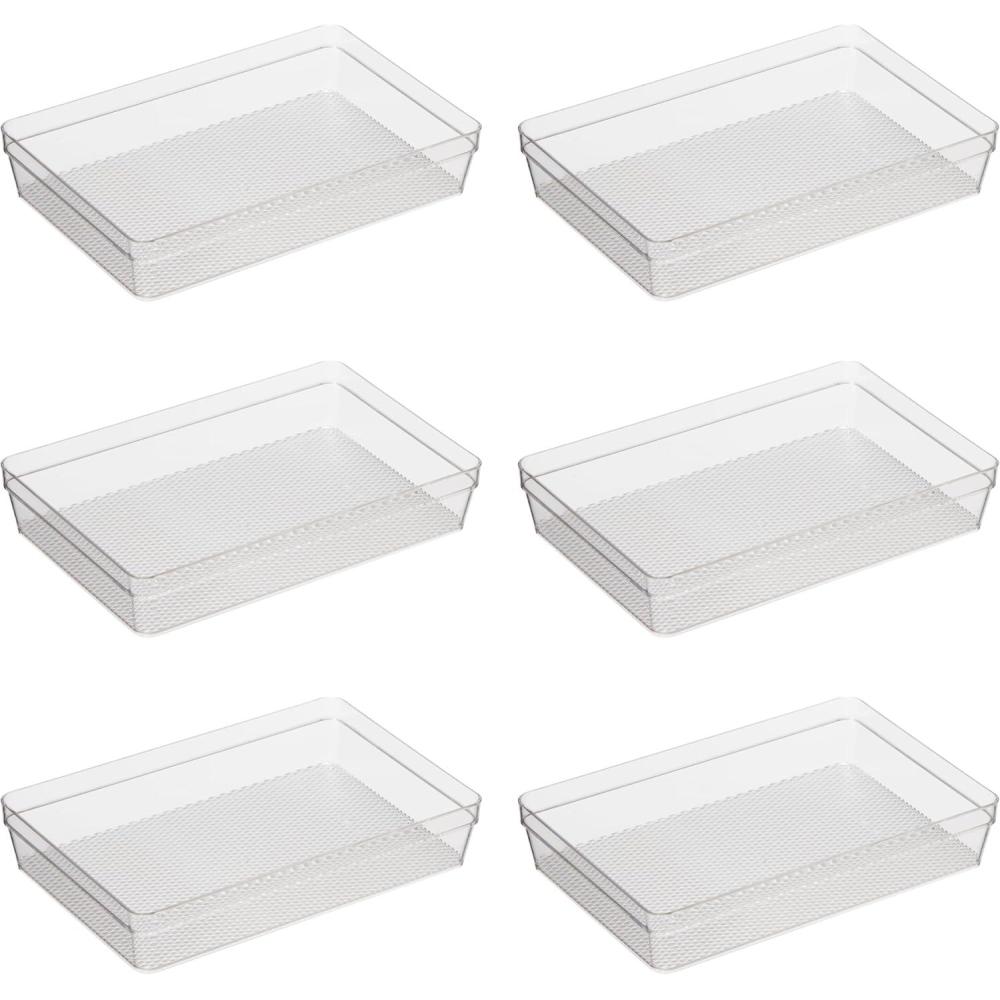 imageOggi Clear Drawer Organizer  3quot X 125quot Set of 6  Ideal for Organizing Kitchen Drawers Office Desk Silverware Kitchen Utensils Cosmetics and Bathrooms625 by 925 set of 6