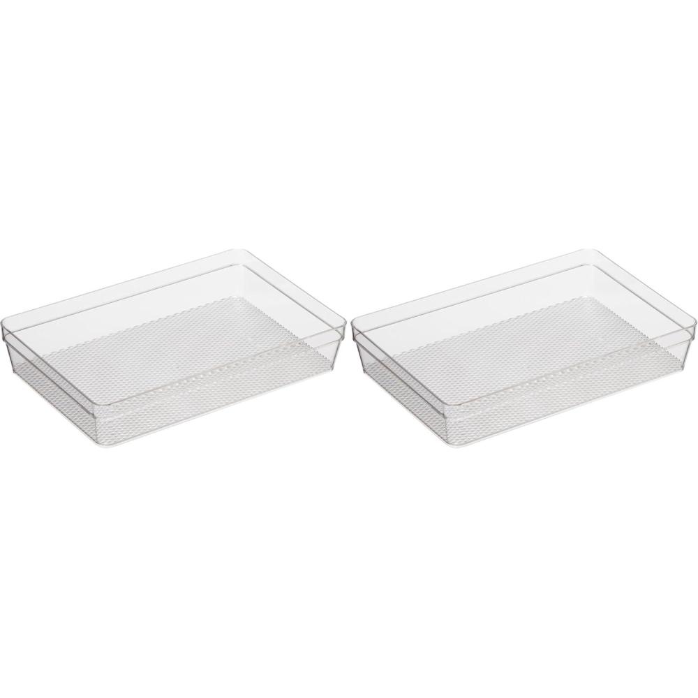 imageOggi Set of 3 Clear Drawer Organizers  1 6x625 1 625x925 1 625x1575  Ideal for Organizing Kitchen Drawers Office Desk Silverware Kitchen Utensils Cosmetics and Bathrooms6 by 9 Pack of 2