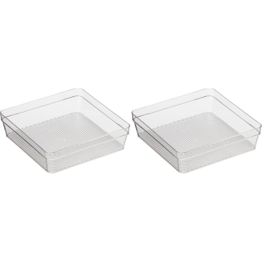 imageOggi Set of 3 Clear Drawer Organizers  1 6x625 1 625x925 1 625x1575  Ideal for Organizing Kitchen Drawers Office Desk Silverware Kitchen Utensils Cosmetics and Bathrooms6 by 6 Pack of 2