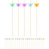 imageOGGI Wooden Cocktail Picks Sticks 20 pcs  Wooden Martini Picks with Colored Balls Reusable Metal Cocktail Skewers Martini Sticks for Olives Appetizers 425quot  11cmCocktail Sticks