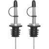 imageOggi Set of 2 Stainless Steel Classic Bottle Pourers with Tapered Spout  Liquor Pourers with Rubber Dust Caps Bar Accessories Bartender Kit Bottle Pour Spout
