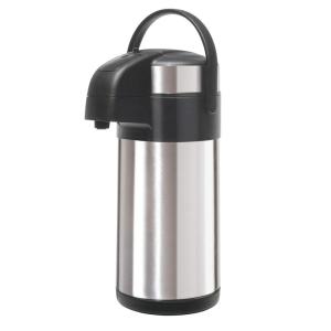 imageOGGI Airking 102oz Stainless Steel Thermal Coffee Carafe Vacuum Container wLever Action Pump Insulated Coffee Carafe Thermos Carafe Hot Beverage Dispenser Catering Supplies 3 Liters