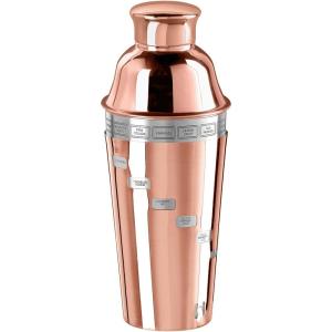 imageOGGI Dial A Drink Cocktail Shaker  Warm Gray 15 Recipes Built in Strainer 34 oz  The Original and Only Dial A Drink  Ideal Home Bar Drink Mixer Bartender Kit Essential Bar AccessoriesCopper Plated  34oz