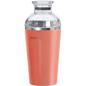 imageOGGI Groove Insulated Cocktail Shaker17oz Double Wall Vacuum Insulated Stainless Steel Tritan Lid has Built In Strainer Ideal Cocktail Mixer Martini Shaker Margarita Shaker Gold MarbleCoral