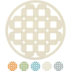 imageOGGI Silicone Trivets for Hot Pots and Pans  HeatResistant Small Silicone Mats for Countertops Microwave and Stove 7quotx7quot NonSlip BPAFree Multipurpose Trivets for Hot Dishes  Geo DesignCreme
