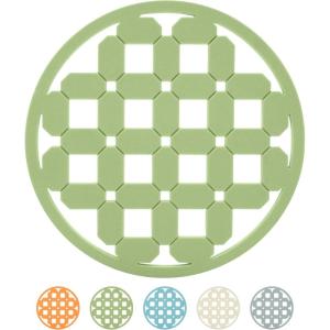 imageOGGI Silicone Trivets for Hot Pots and Pans  HeatResistant Small Silicone Mats for Countertops Microwave and Stove 7quotx7quot NonSlip BPAFree Multipurpose Trivets for Hot Dishes  Geo DesignSage