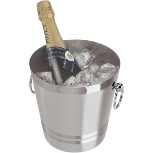 imageOGGI Stainless Steel Champagne Bucket  Large Ice Bucket with Elegant ampamp Classic Handles  Great for Home Bar Chilling Champagne and Sparkling Wine  425 qt  4 lt425 qt