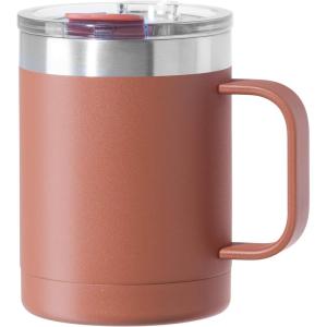 imageOGGI ThermoMug Stainless Steel Insulated Mug Double Wall Vacuum Insulated wHandle ampamp Lid Coffee Cup Camping Mug Travel Thermos 14oz420ml Blue SkyBrick Red