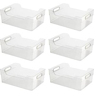imageOggi CabinetDrawer Storage Bin  14quot x 5quot Set of 6 ClearGray Ideal for Kitchen Organization Pantry Storage Fridge Organizing12 x 875  Tall set of 6