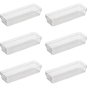 imageOggi Clear Drawer Organizer  3quot X 125quot Set of 6  Ideal for Organizing Kitchen Drawers Office Desk Silverware Kitchen Utensils Cosmetics and Bathrooms3 by 95 set of 6