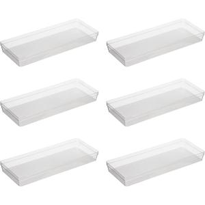 imageOggi Clear Drawer Organizer  3quot X 125quot Set of 6  Ideal for Organizing Kitchen Drawers Office Desk Silverware Kitchen Utensils Cosmetics and Bathrooms625 by 1575 set of 6