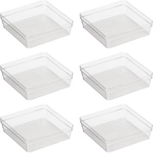 imageOggi Clear Drawer Organizer  3quot X 125quot Set of 6  Ideal for Organizing Kitchen Drawers Office Desk Silverware Kitchen Utensils Cosmetics and Bathrooms6 by 625 set of 6