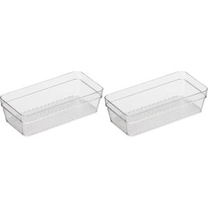 imageOggi Set of 3 Clear Drawer Organizers  1 6x625 1 625x925 1 625x1575  Ideal for Organizing Kitchen Drawers Office Desk Silverware Kitchen Utensils Cosmetics and Bathrooms3 by 6 Pack of 2