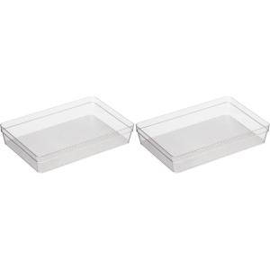 imageOggi Set of 3 Clear Drawer Organizers  1 6x625 1 625x925 1 625x1575  Ideal for Organizing Kitchen Drawers Office Desk Silverware Kitchen Utensils Cosmetics and Bathrooms6 by 9 Pack of 2