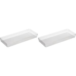imageOggi Set of 3 Clear Drawer Organizers  1 6x625 1 625x925 1 625x1575  Ideal for Organizing Kitchen Drawers Office Desk Silverware Kitchen Utensils Cosmetics and Bathrooms6 by 15 Pack of 2