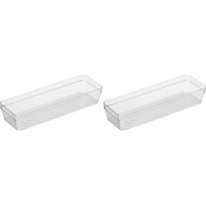 imageOggi Set of 3 Clear Drawer Organizers  1 6x625 1 625x925 1 625x1575  Ideal for Organizing Kitchen Drawers Office Desk Silverware Kitchen Utensils Cosmetics and Bathrooms3 by 9 Pack of 2