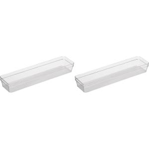 imageOggi Set of 3 Clear Drawer Organizers  1 6x625 1 625x925 1 625x1575  Ideal for Organizing Kitchen Drawers Office Desk Silverware Kitchen Utensils Cosmetics and Bathrooms3 by 12 Pack of 2