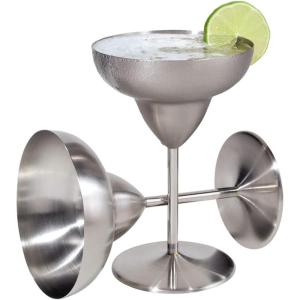 imageOggi Stainless Steel Margarita Glasses  12oz Set of 2  Unbreakable Margarita Glasses Ideal Outdoor Margarita Glasses for Boating RV Parties Stylish Cocktail Glasses ampamp Margarita Glass Gift SetStainless Steel