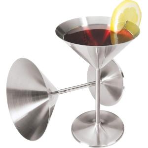 imageOggi Stainless Steel Martini Glasses  8oz Set of 2  Unbreakable Martini Glasses Ideal Outdoor Martini Glasses for Boating RV Parties Stylish Cocktail Glasses ampamp Martini Glass Gift SetStainless Steel