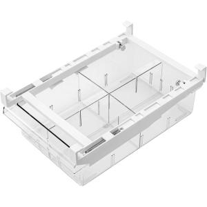 imageOggi Undershelf Fridge Drawer Organizer  EasytoMount Pull Out Drawer with Clear Dividers  Refrigerator Organizers and Storage for Cheese Fruits Vegetables Snacks Deli Meats ampamp More  12x8x35Partitioned Drawer