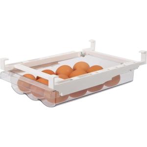 imageOggi Undershelf Fridge Drawer Organizer  EasytoMount Pull Out Drawer with Clear Dividers  Refrigerator Organizers and Storage for Cheese Fruits Vegetables Snacks Deli Meats ampamp More  12x8x3518 Egg Drawer