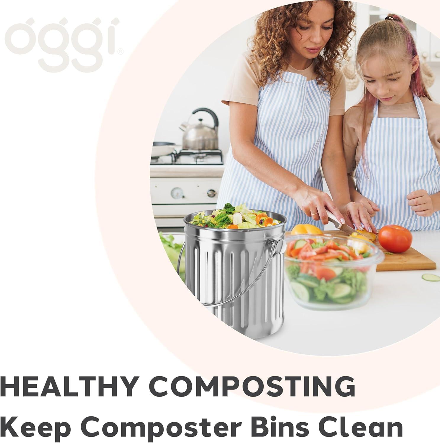 imageOGGI EcoLiner Compostable Liners Box of 40 Liners for Countertop Compost Bin with Lid 6Liter Compostable Bags Eco Friendly Products  Bags Meet International OK Compost Home Standards