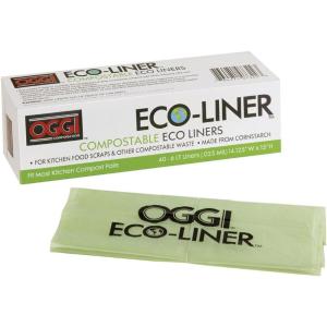 imageOGGI EcoLiner Compostable Liners Box of 40 Liners for Countertop Compost Bin with Lid 6Liter Compostable Bags Eco Friendly Products  Bags Meet International OK Compost Home Standards