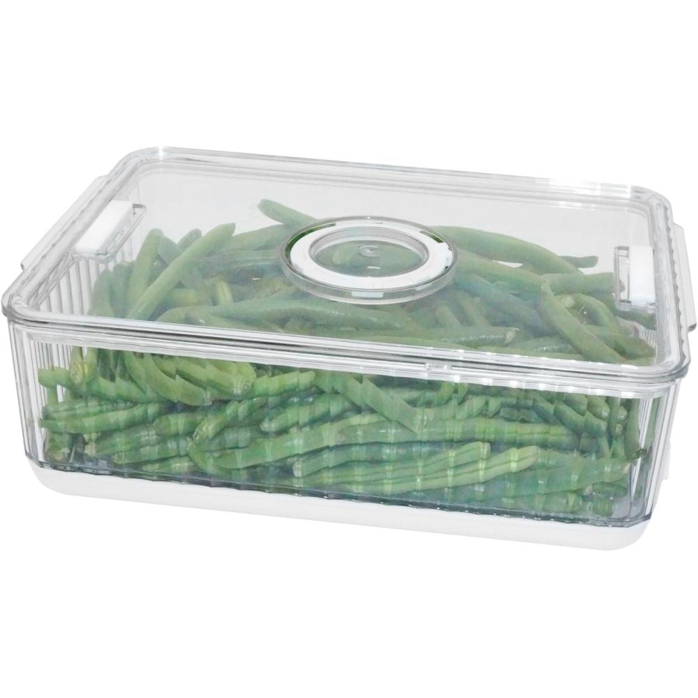 imageOGGI Fresh Keeper Produce Containers for Fridge  Time Tracking Adjustable Date Dial BPAFree Fruit ampamp Vegetable Storage Bins Berry Lettuce Food Storage  28 Liter1175 Cups