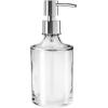 imageOGGI 10oz Square Glass Soap Dispenser with Satin Silver Pump  Modern Refillable Oggi Soap Dispenser for Bathroom Kitchen Sink or Hand Sanitizer  RustResistant Dispenser PumpClear