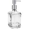 imageOGGI 10oz Square Glass Soap Dispenser with Satin Silver Pump  Modern Refillable Oggi Soap Dispenser for Bathroom Kitchen Sink or Hand Sanitizer  RustResistant Dispenser PumpClear