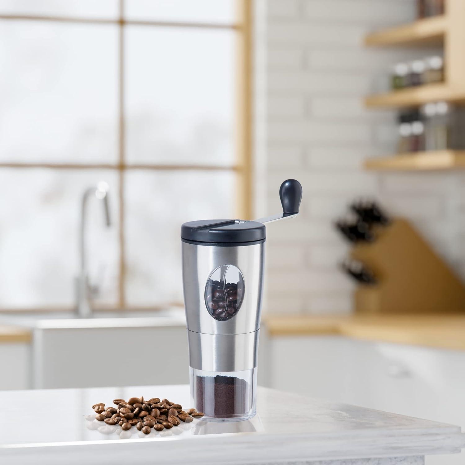 imageOGGI Coffee Bean Grinder Stainless Steel Burr Coffee Grinder Manual Coffee Grinder wFlipOver Handle for Easy Storage
