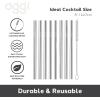 imageOGGI Set of 8 Wide Stainless Steel Drinking Straws 5quot Reusable Bar Straws ampamp Cleaner Brush Ideal Cocktail Straw Make Great Gifts