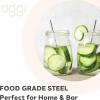 imageOGGI Set of 8 Wide Stainless Steel Drinking Straws 5quot Reusable Bar Straws ampamp Cleaner Brush Ideal Cocktail Straw Make Great Gifts