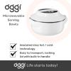 imageOggi White 15qt Microwaveable Insulated Serving Bowl  Double Wall Food Container with Stainless Steel Liner Great for Picnics ampamp Parties08Quart