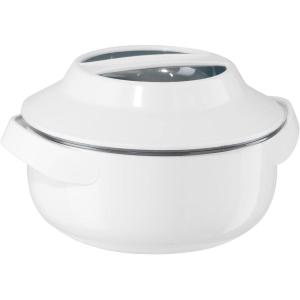 imageOggi White 15qt Microwaveable Insulated Serving Bowl  Double Wall Food Container with Stainless Steel Liner Great for Picnics ampamp Parties08Quart