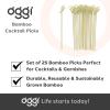 imageOGGI Bamboo Cocktail Picks Sticks 50 pcs  Bamboo Martini Picks Reusable Wood Cocktail Skewers Martini Sticks for Olives Appetizers Bamboo Garnish Picks 425  11cmCocktail Sticks