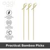 imageOGGI Bamboo Cocktail Picks Sticks 50 pcs  Bamboo Martini Picks Reusable Wood Cocktail Skewers Martini Sticks for Olives Appetizers Bamboo Garnish Picks 425  11cmCocktail Sticks