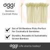 imageOGGI Bamboo Cocktail Picks Sticks 50 pcs  Bamboo Martini Picks Reusable Wood Cocktail Skewers Martini Sticks for Olives Appetizers Bamboo Garnish Picks 425  11cmBamboo