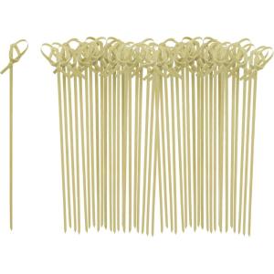 imageOGGI Bamboo Cocktail Picks Sticks 50 pcs  Bamboo Martini Picks Reusable Wood Cocktail Skewers Martini Sticks for Olives Appetizers Bamboo Garnish Picks 425  11cmBamboo