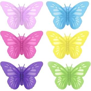 imageOggi Set of 6 Silicone Butterfly Suction Wine Glass Charms  Reusable Glass Markers Multicolor Drink Markers for Parties Gifts for Wine Lovers EasyUse Charms