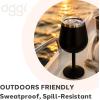 imageOggi Vacuum Insulated Wine Glass 10 oz 300 ml Stainless Steel Double Wall Stem Wine Glass with Lid Unbreakable Outdoor Wine Glasses Metal Wine Glass Gift for Women amp Men  BlackBlack